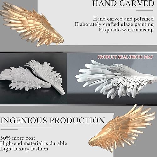 Miniatura 4 de Arte de pared de alas de ángel, decoración de pared de alas grandes, esculturas de alas de resina, adorno de estatua de alas de ángel, para sala de