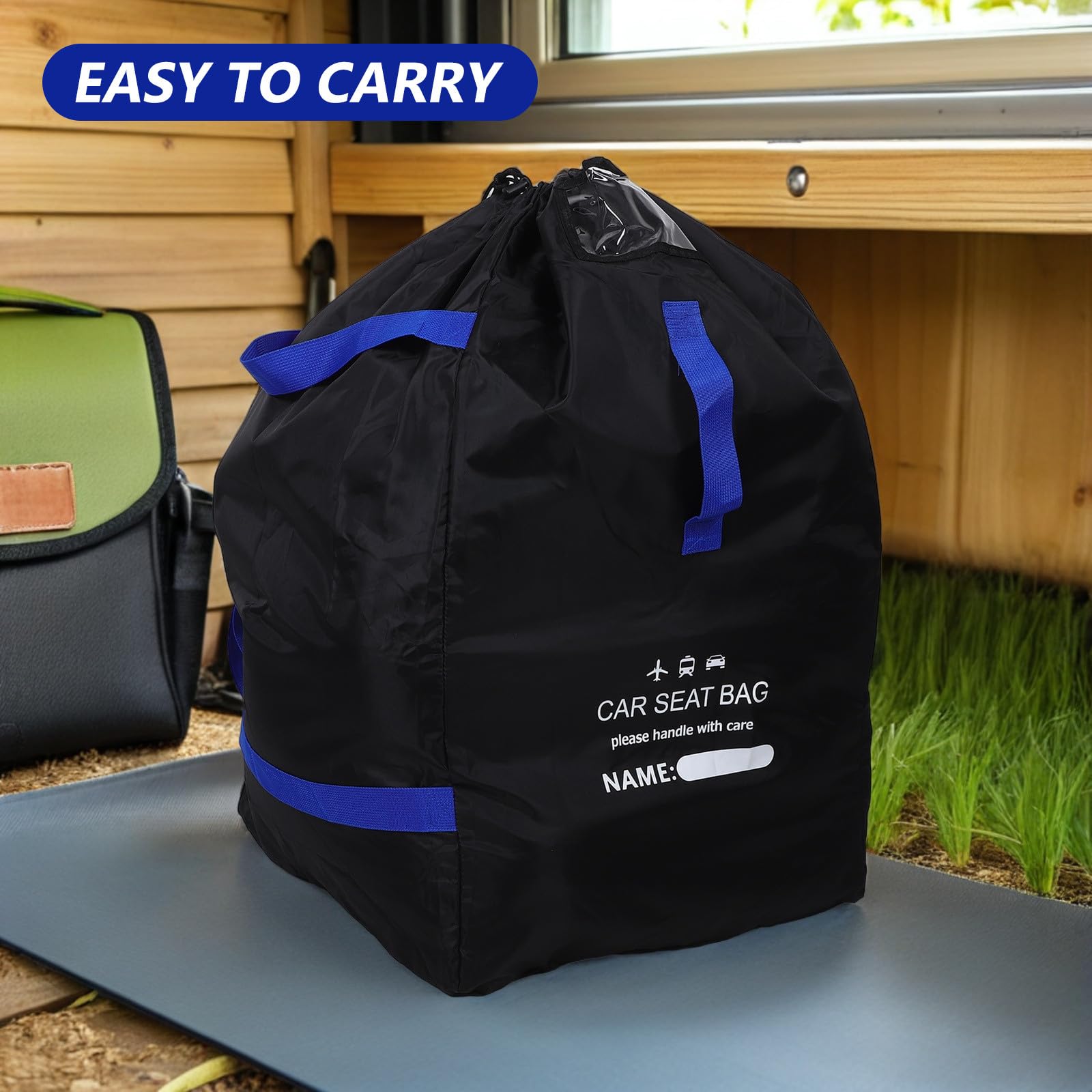 ibasenice Borsa da viaggio per seggiolino auto: borsa da stiva per il gate, custodia per seggiolino auto con tracolla e scomparto per cartellino - Accessorio essenziale per viaggi e vacanze.