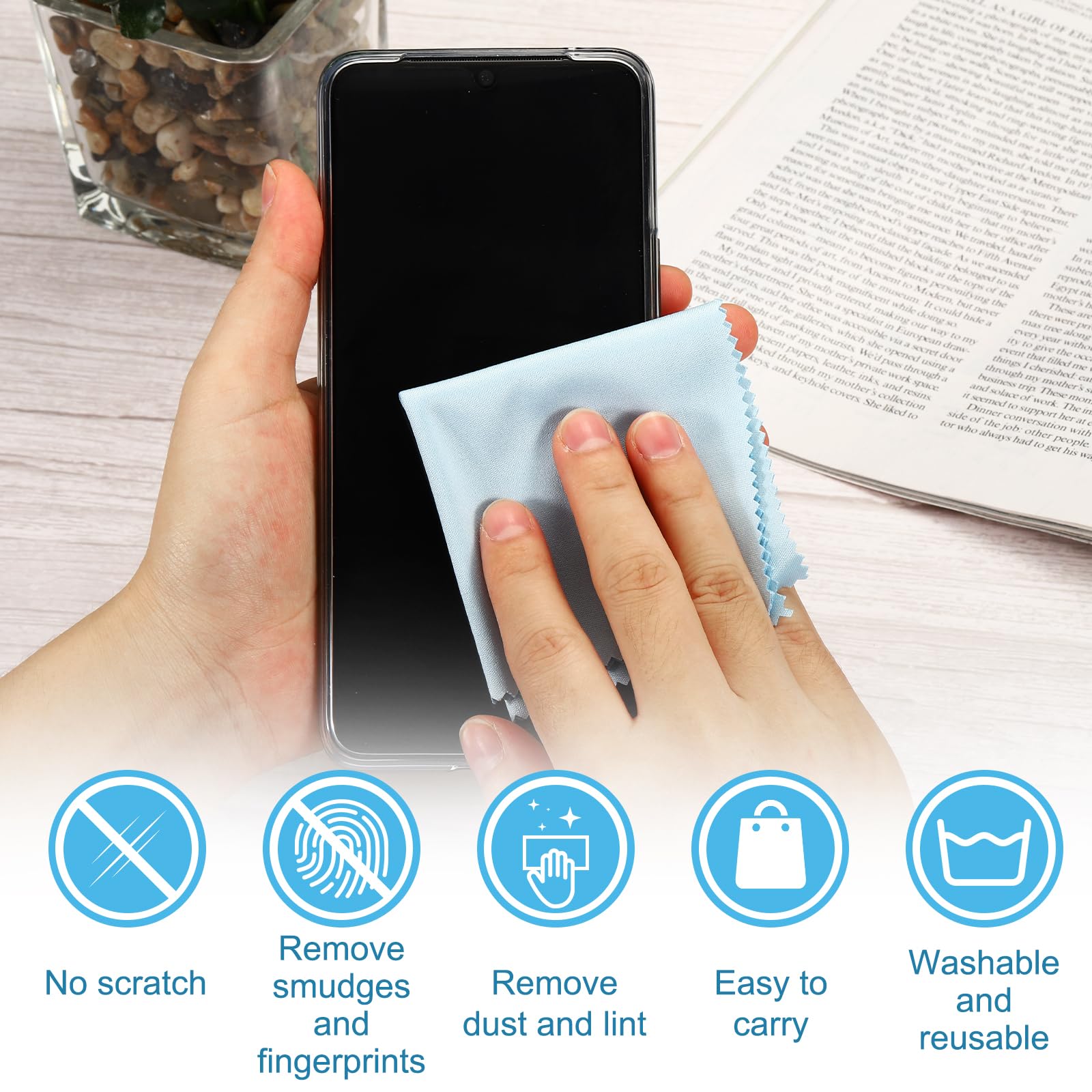 PATIKIL Lot De 20 Chiffons De Nettoyage En Microfibre Doux Pour