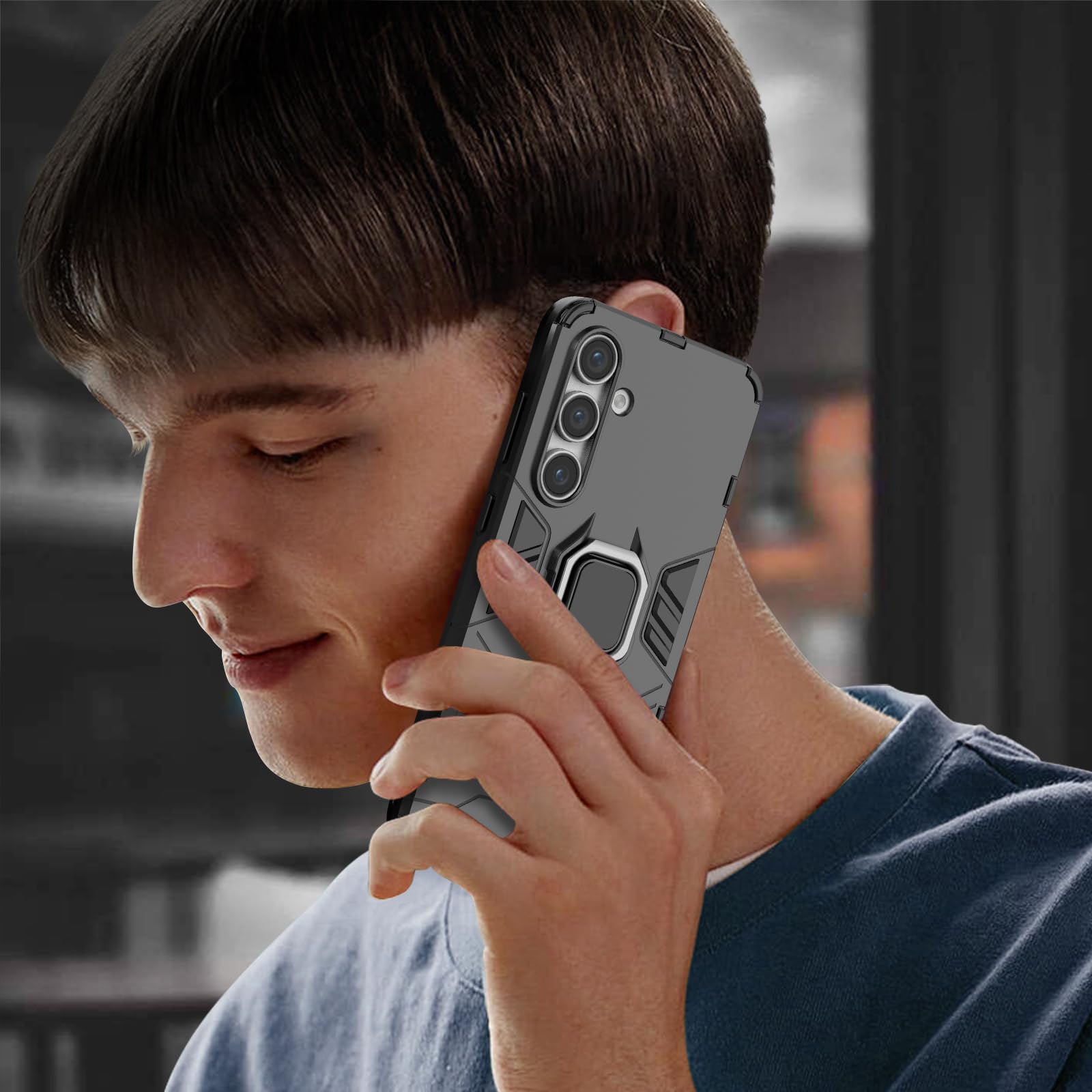 Funda para CMF Phone 2 Pro, Carcasa Antigolpes con Soporte anular metálico, Case Protectora de Grado Militar, Negro — view 198
