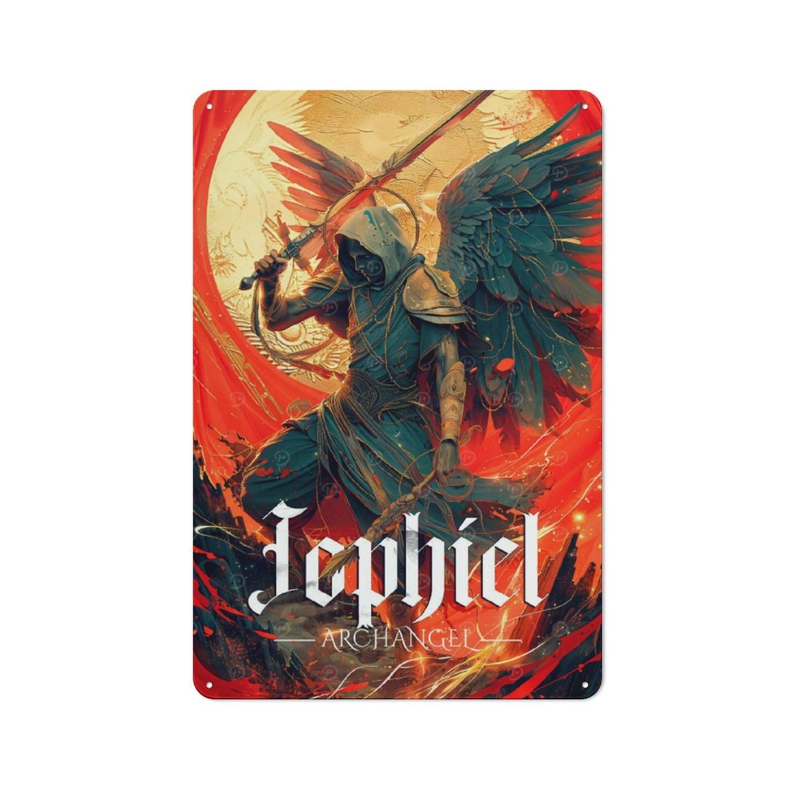 Junmoney Jophiel Archangel Digital Art Metal Wall Sign 30X20cm, Vintage Home Bar Decor For Pub, Home Bar, Shed Or Man Cave