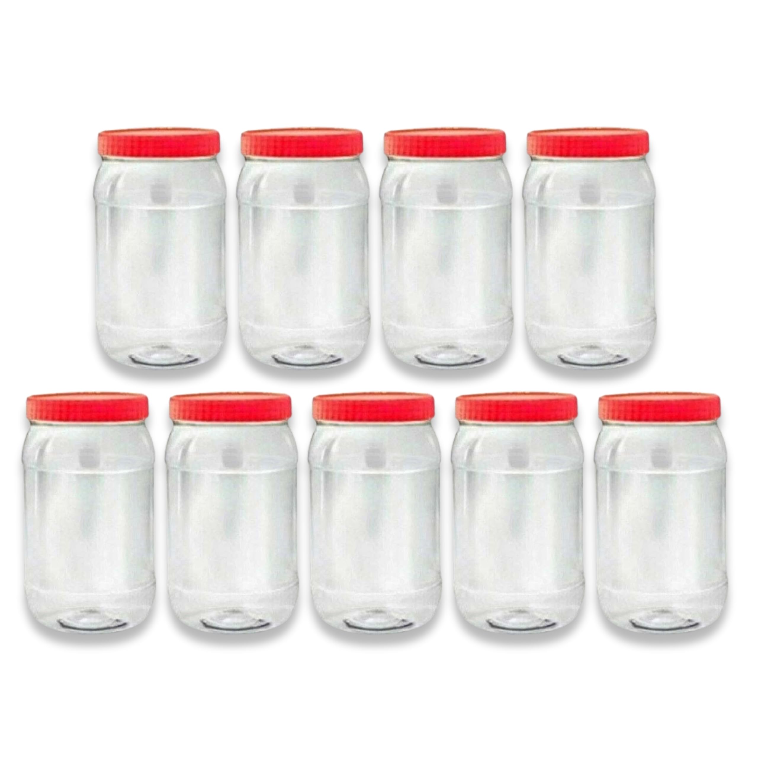 QUANTA Plastic Jars with Lids – Clear Storage Containers – Airtight, Stackable, BPA-Free Container Jar for Spices, Sweets, Crafts, Dog Treats – Reusable & Durable (9, Clear/Transparent, 1500ml)