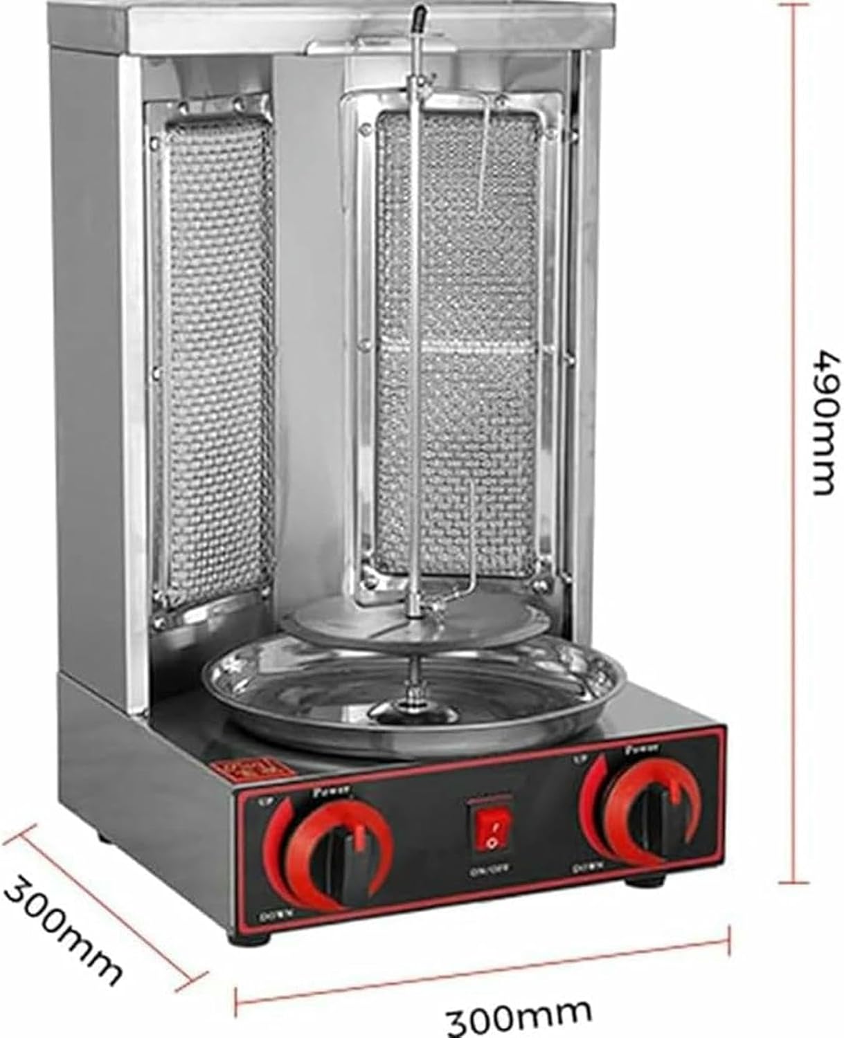 Commercial Vertical BBQ Machine, Rotating Automatic Propane Broiler, Rotisserie Oven Doner Kebab Grill Machine, for Restaurant Home Kitchen Use