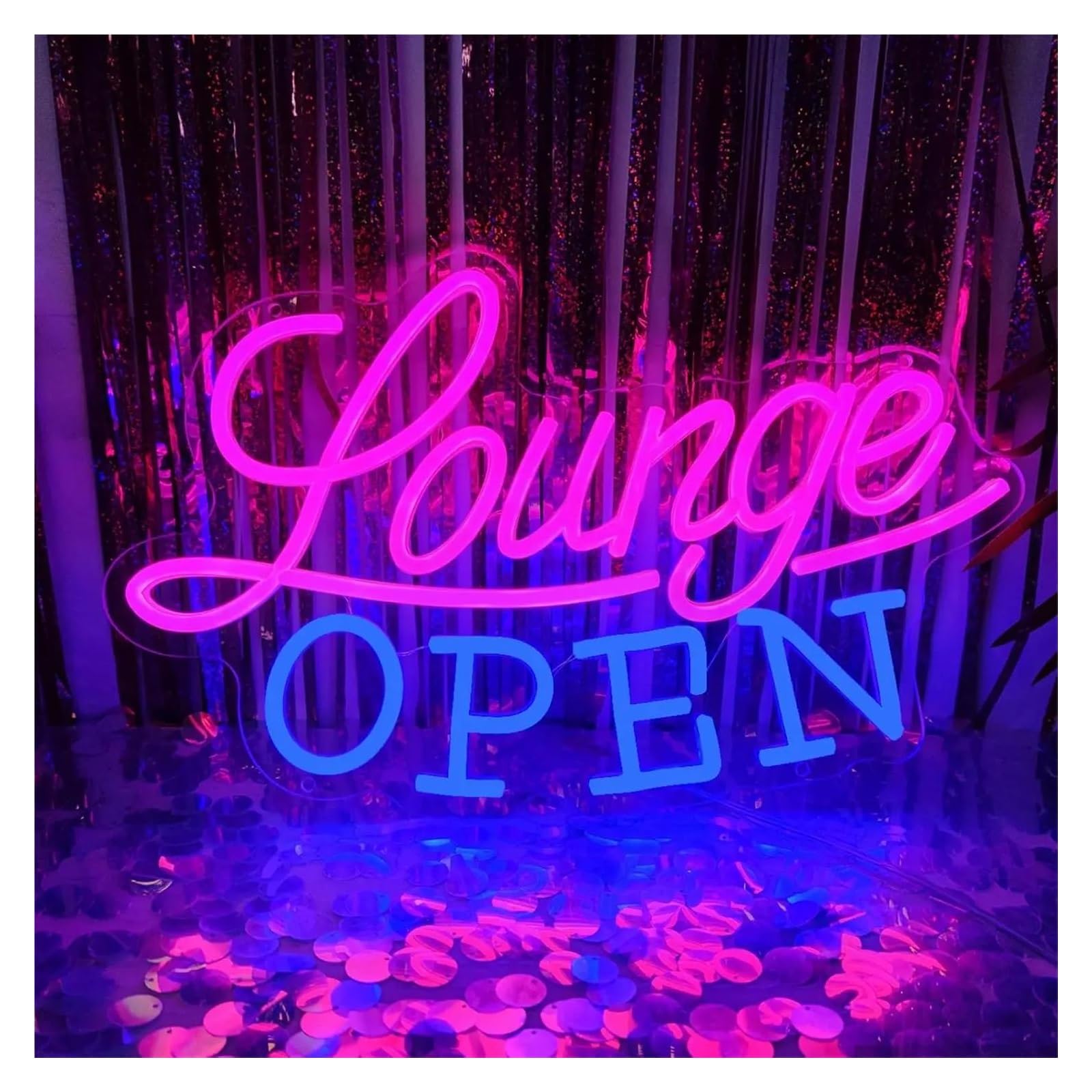 Decoración Lámparas Lounge Open Letrero De Neón Salón VIP Luz LED USB Para Letrero Comercial Bar Club Nocturno Hotel Salón De Belleza Decoración De Pared 42cmx26cm
