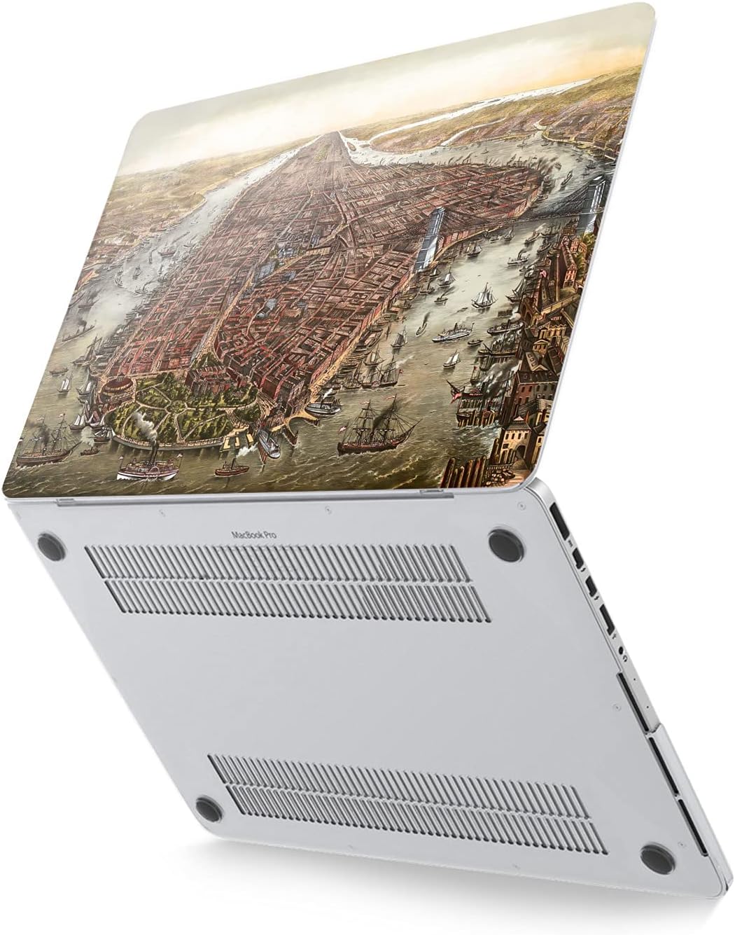 Hard Case Compatible for MacBook Pro 16 14 M3 M2 2023 M1 Pro 13 2022 Air 13 2021 Retina 2020 Mac 11 12 Ship City Laptop Vintage Antique Medieval Cover Design Nice Print Protective Historical