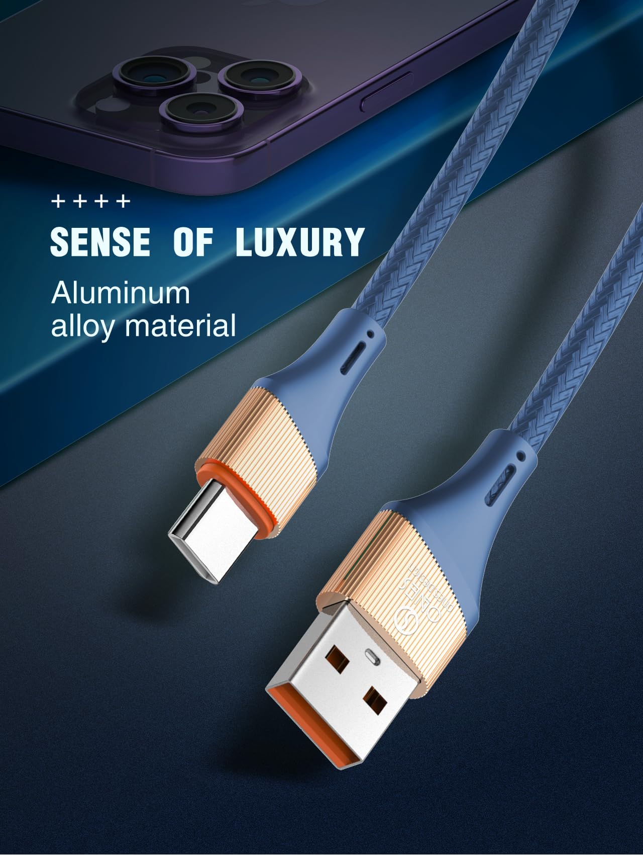 Cavo di ricarica USB-A a USB-C da 30cm, Cavetto di ricarica e