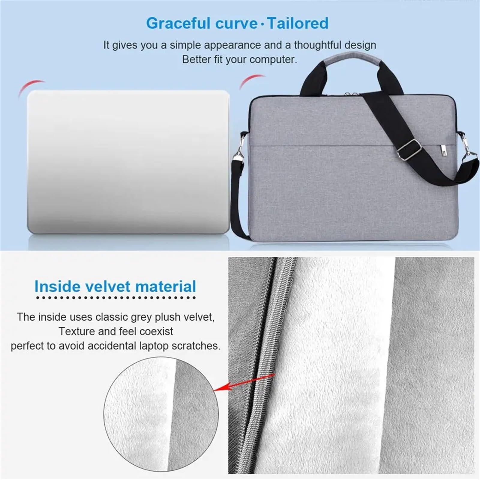 13,3 14 15,6 Pulgadas Bolso Ultrafino for Ordenador portátil Funda for de Hombro para Ordenador