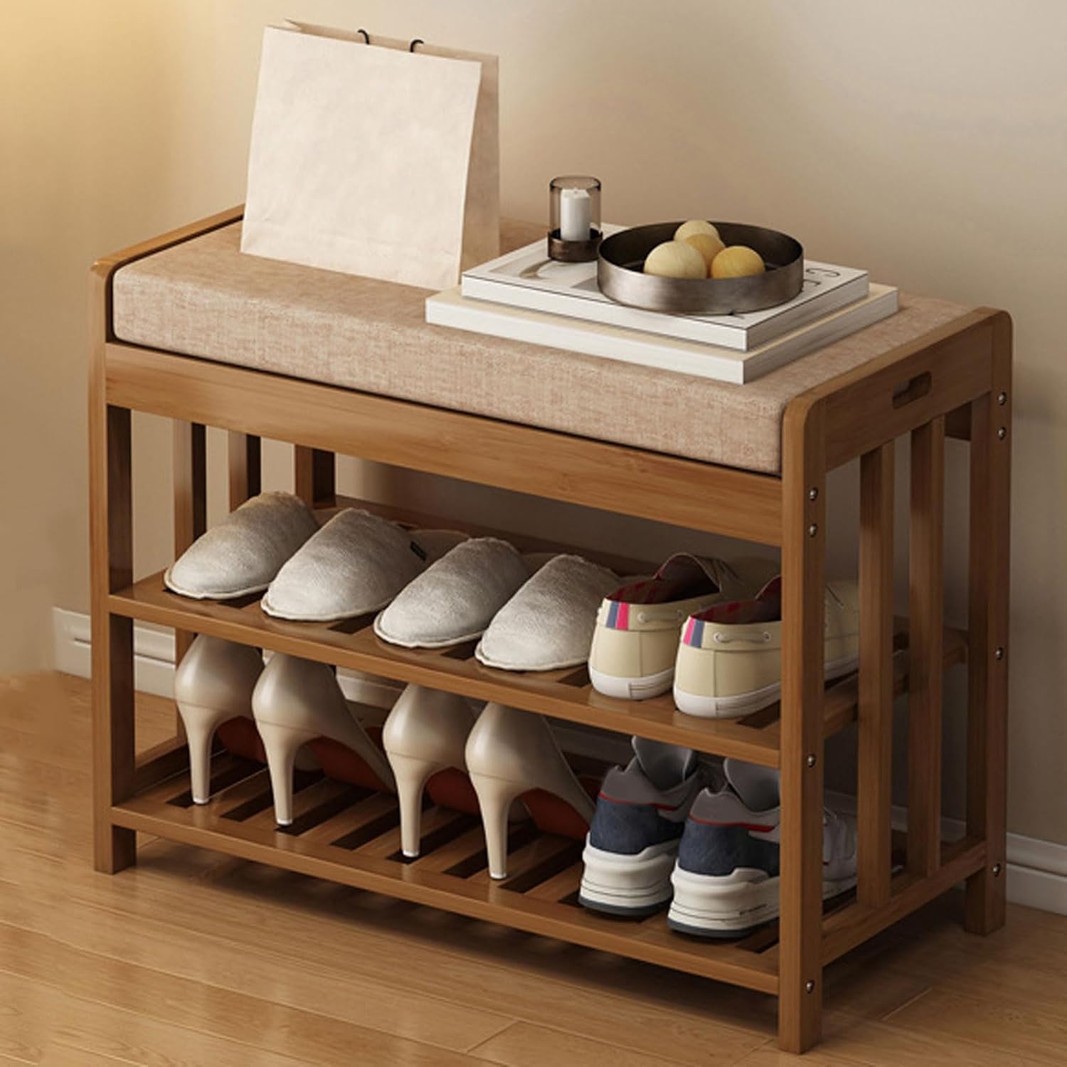 Hidden Shoe Storage Bench, Entryway Shoe Organizer, Easy Assembly Home Bench, No Wobble Design, Ideal for Living Room & Hallway, Stylish & Functional Furniture