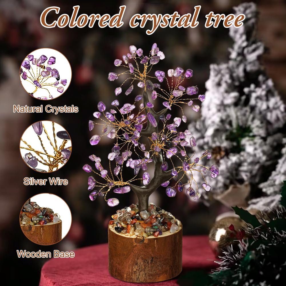 Vicloon Ametista Albero della Vita, Albero di Cristallo, Cristalli Curativi, Fengshui Ornamento, Guarigione Meditazione Reiki Portafortuna Regalo, Home Office Decorazione