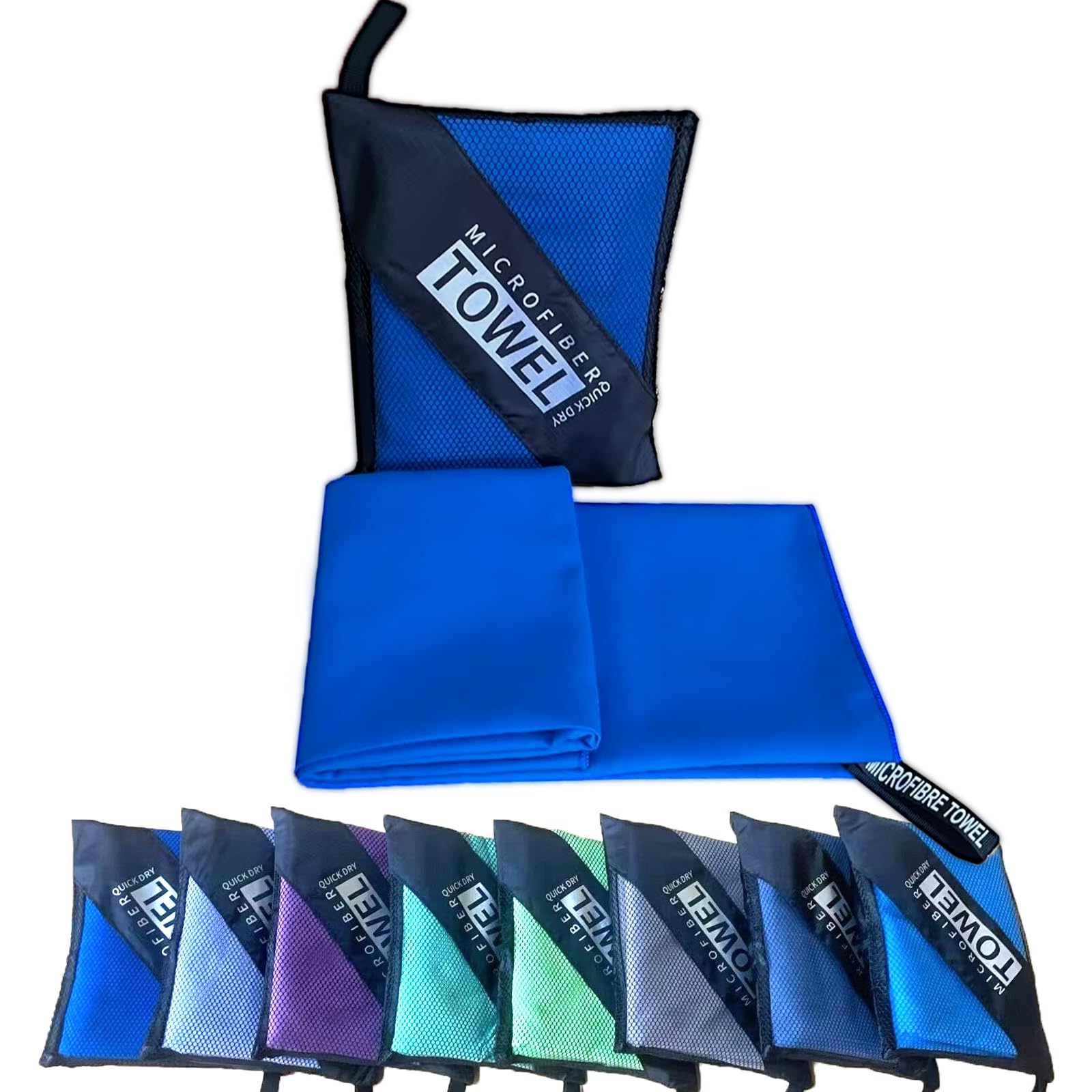 isuaia Reusable Quick Dry Beach Towels,Microfiber Travel Towel,Compressed Lightweight Bath Towel for Beach Hiking Gym Yoga Travel Sports Swimming Camping(Royal Blue, 24"*48")