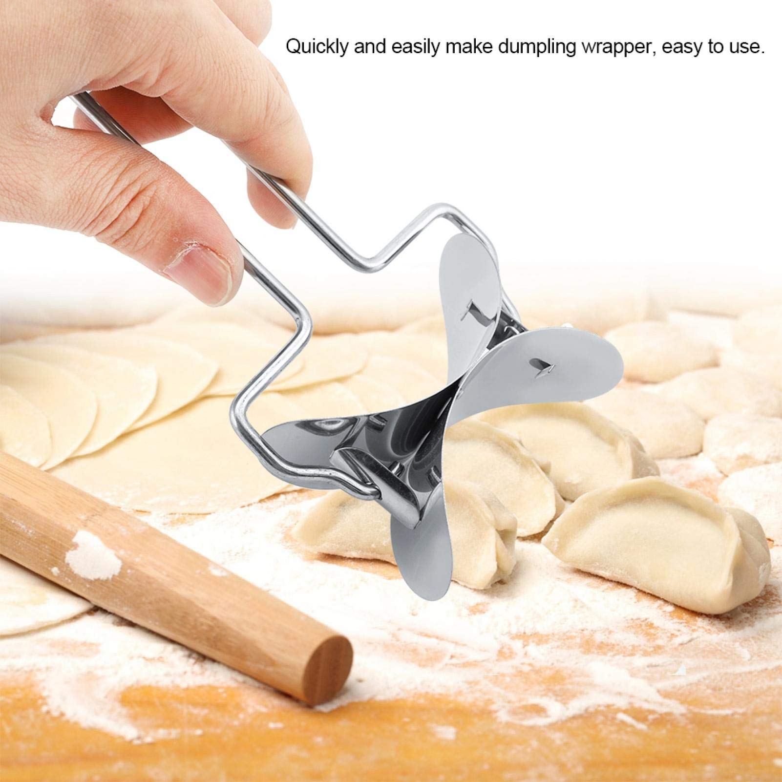 Asixxsix Dumpling Wrapper, Stainless Steel Pastry Rolling Cutter, Dumpling Cutter for Home Kitchen Ravioli Pie