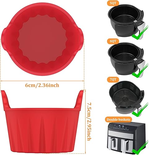 Miniatura 2 de Freidora de aire, 4 unidades, cazador furtivo de huevos, de silicona de grado alimenticio, de silicona de fácil liberación, moldes redondos de