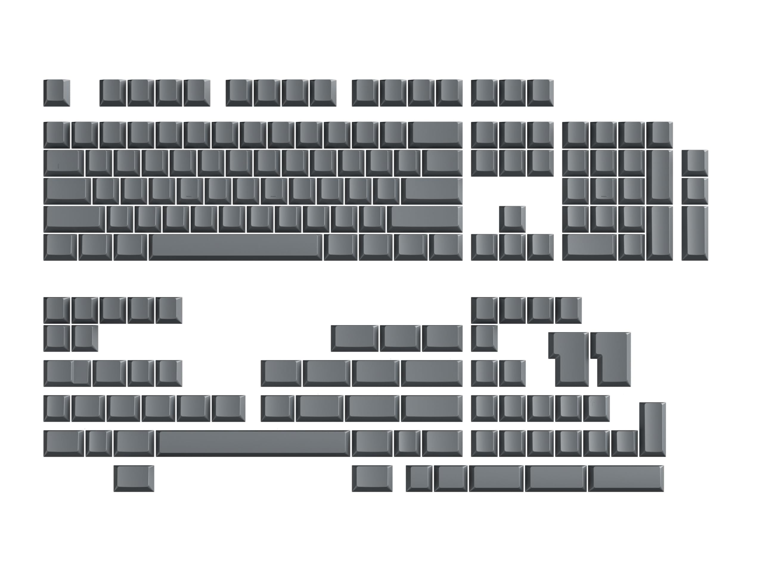 Ranked Set de Touches Pom Jelly Translucides | 1,45mm d'Épaisseur | Profil Cherry pour Clavier DIY Mécaniques Custom (Ash, 169 Touches)