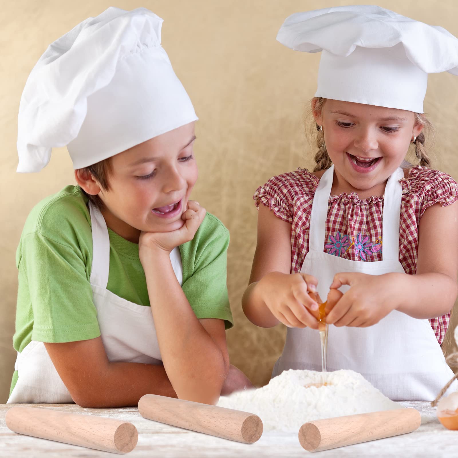 Rodillo pequeño de madera, rodillo de masa de bola de masa de madera, mini rodillos de cocina para fondant, pasta, pan, pasta, pasta, pasta, galletas, pizza, pastel, estilo cilindro, 6.3 pulgadas (3 3