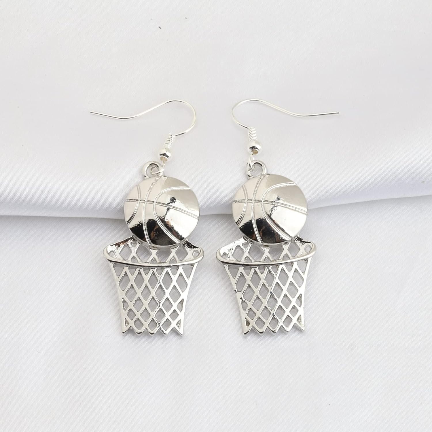 FUSTMW Basketball Earrings Basketball Hoop Pendant Basketball Lover Players Gifts Basketball Jewelry Team Gifts (Earrings) - Image 4