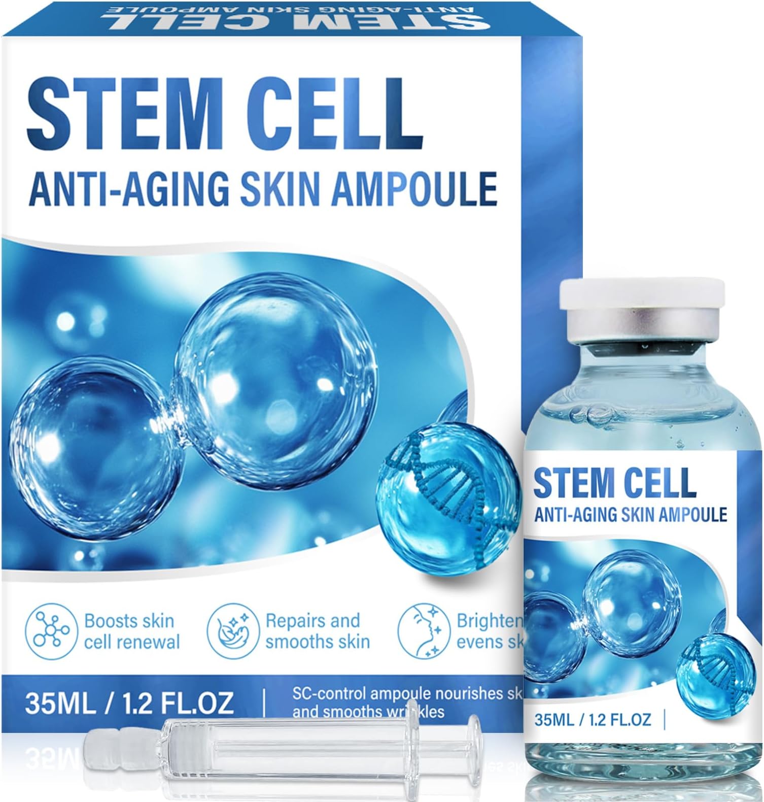 Stem Cell Serum for Face,Face Serum to Fight Against Age,Microneedling S-erum Nourishes Skin,Reduces Wrinkles,Supports Use With Microneedling