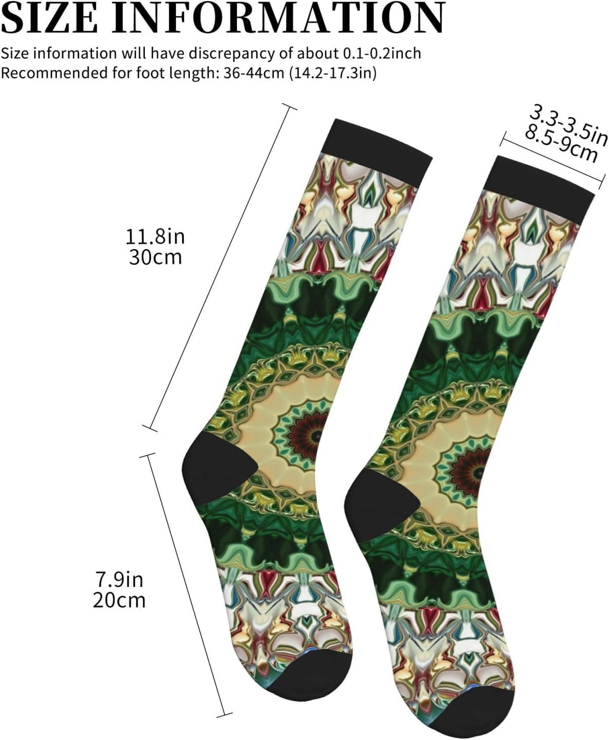 Unique Mandala Oriental Round Pattern4 Tight Fitting Women'S Men'S Knee High Running Socks