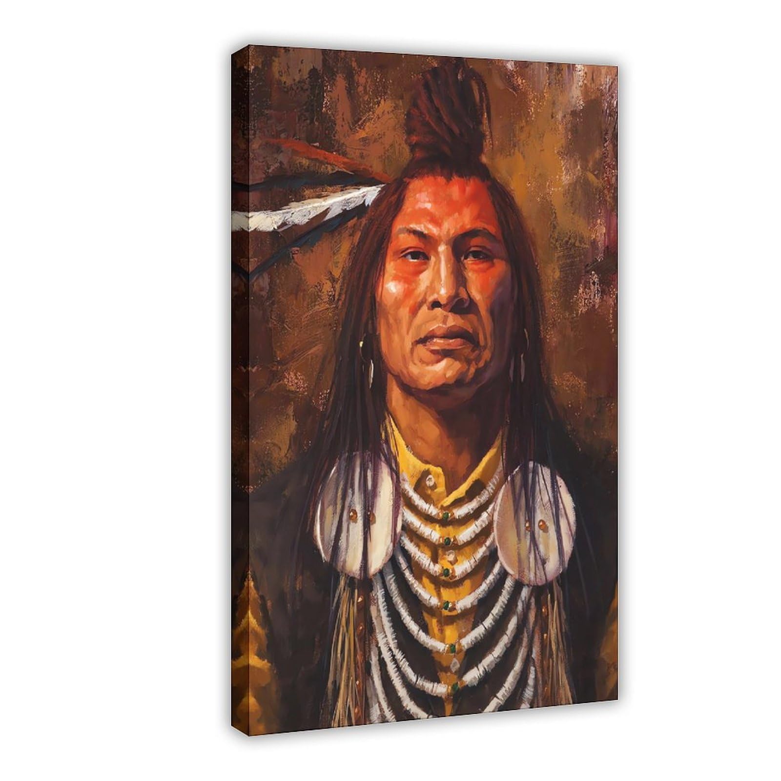 Qnvjqkdsi Frame Native American Indian Poster Canvas Poster Bedroom Decor Landscape Office Room Decor Gift 8" L X 12" W