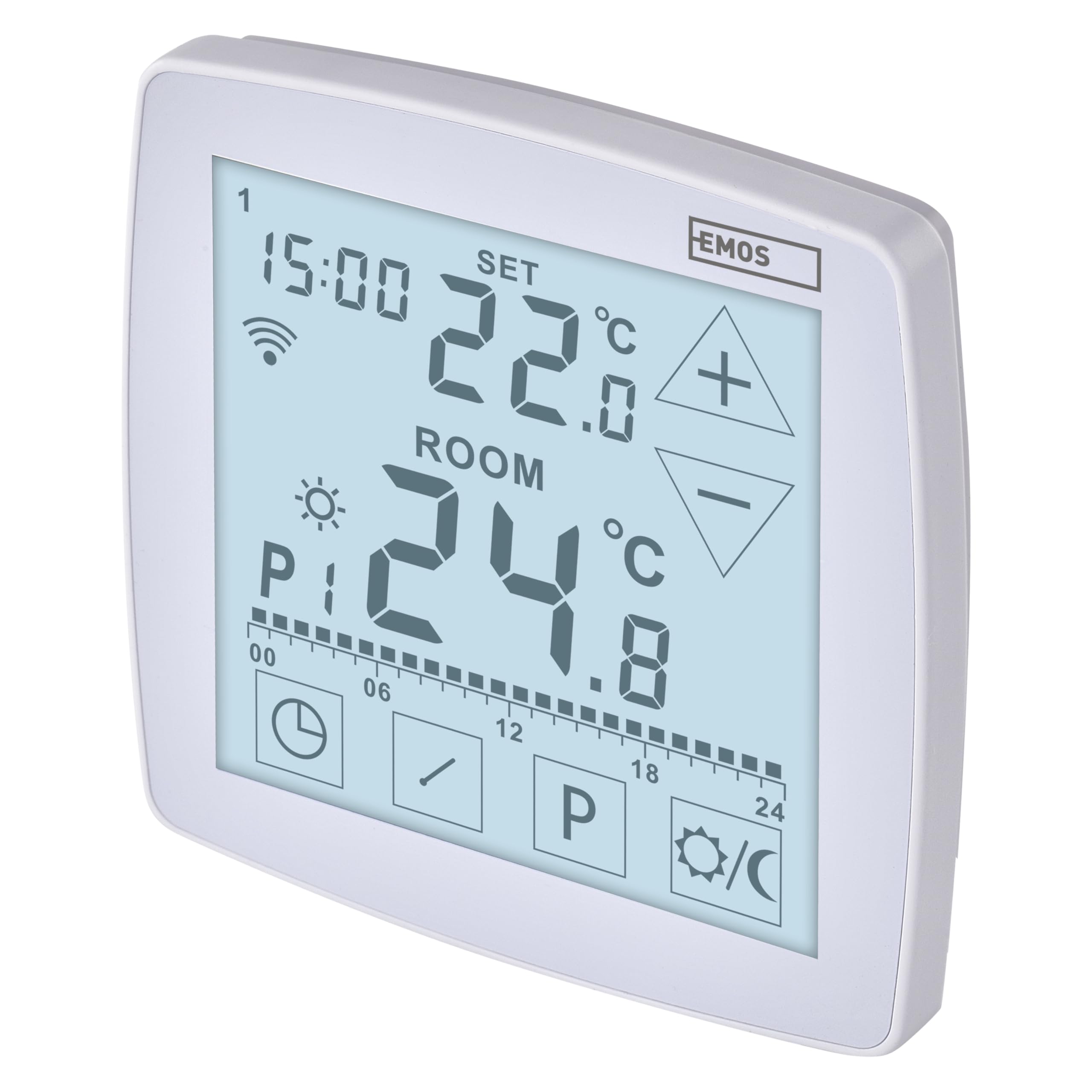 EMOS GoSmart - Smart Home Raumthermostat mit App - WiFi - Open Therm Thermostat für Fußbodenheizung - mit Touch-Bedienung - energiesparend - Tuya, Smart Life, Google Assistant und Alexa kompatibel