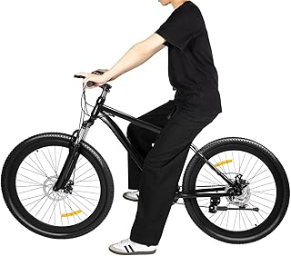 Mountain bike premium da 26 pollici, bicicletta donna per uomo, Doppio freno a disco, e meccanismo di trasmissione a 21 marce, Altezza adatta1,65-1,80 m, Capacità di carico 150 kg, colore nero