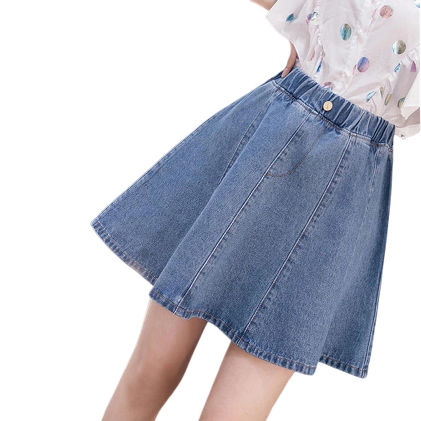Long Skirt Summer Women Denim Mini Skirt Large Size High Waist Jeans Loose A Line Cotton Ladies Skirts