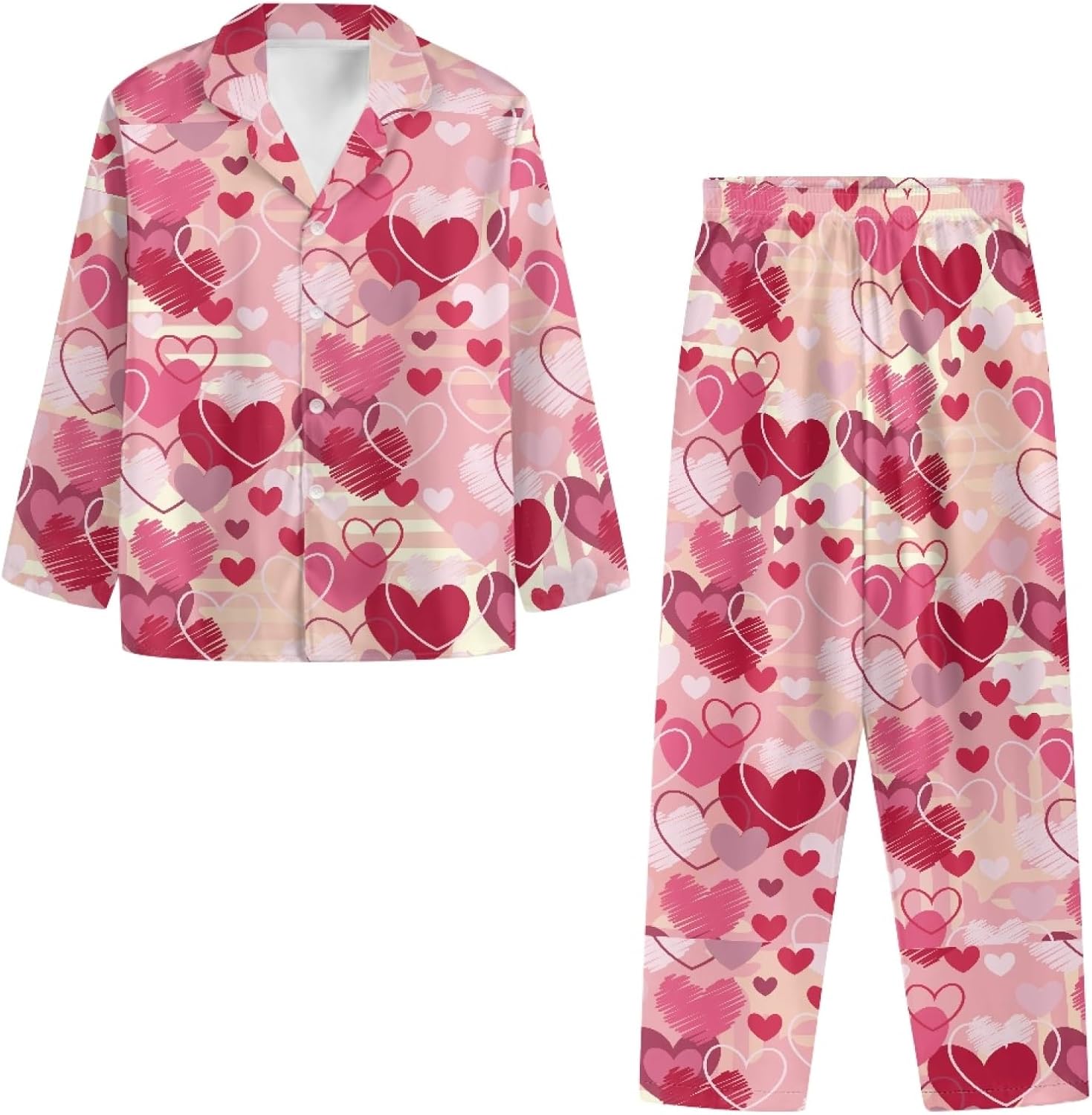 Matching Pjs Women Pajamas Cute Pj Long Sleeve Sleepwear Soft Outfits Button Up Pajama 2 Piece Sets