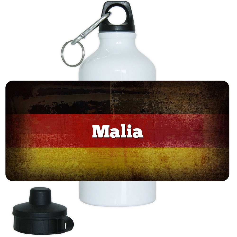 Eurofoto Trinkflasche Mit Namen 'Max' & Deutschlandflagge – Personalisiertes Alu-Geschenk