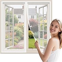 WENT Magnetic Mosquito Net for Windows 120 x 160 cm – Magnetic Mosquito Nets for Sliding Doors and Windows, Automatic Closing, with Adhesive Tape, Quick Installation without Tools, White