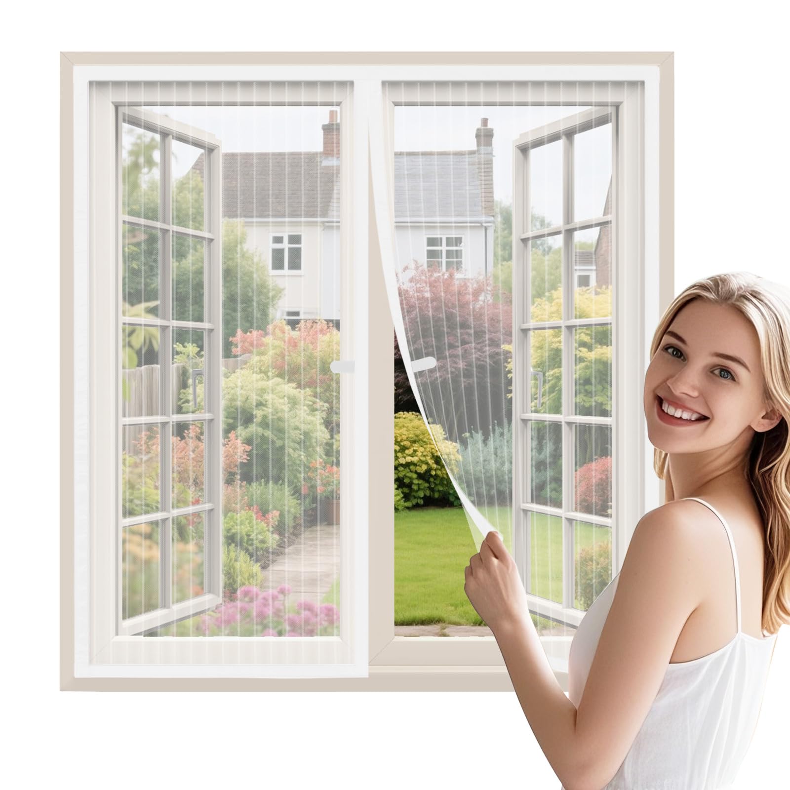 WENT Magnetic Fly Screen Door 75x160 cm, Various Sizes, Insect Screen No Drilling Required, Suitable for Balcony, Terrace, Cellar, Bedroom and Sliding Doors, White โ image 1