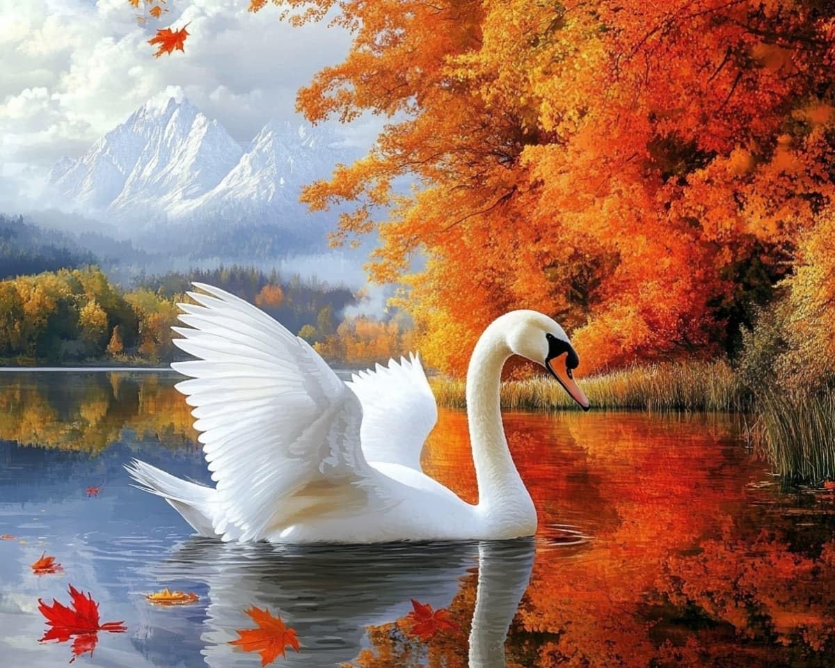 AxiangziK Stamped Cross Stitch Kits 30x40cm,Swans in the Lake Counted Cross Stitch Kits for Beginners Adults,11 CT Patterns Arts Craft for Gift and Home Decor