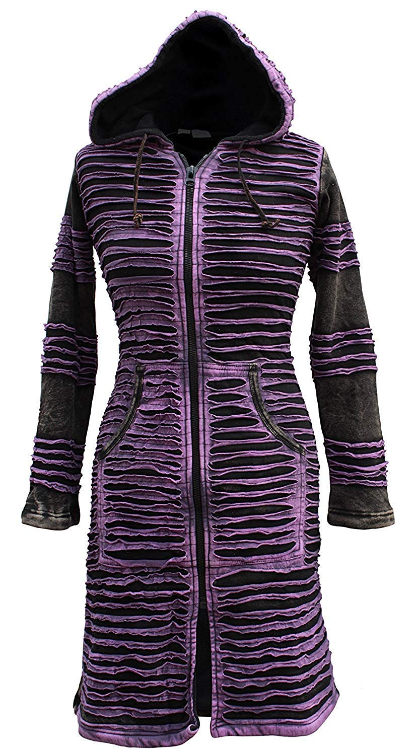 Shopoholic FashionWomens Stonewashed Boho Hippie Gothic Long Jacket