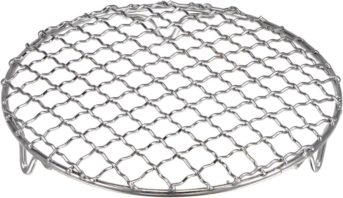 HARFINGTON Round Cooking Rack 6.5-inch 201 Stainless Steel Cross Wire Barbecue Grill Net with 20mm Legs for Cooking Baking Steaming BBQ