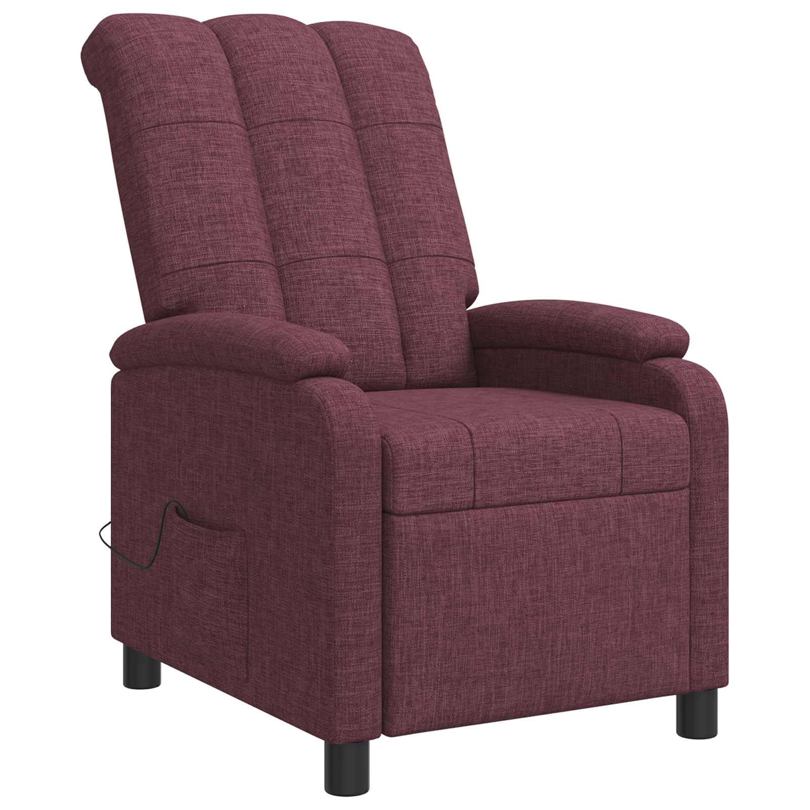 Poltrona relax in tessuto viola con inclinazione regolabile 115-160
