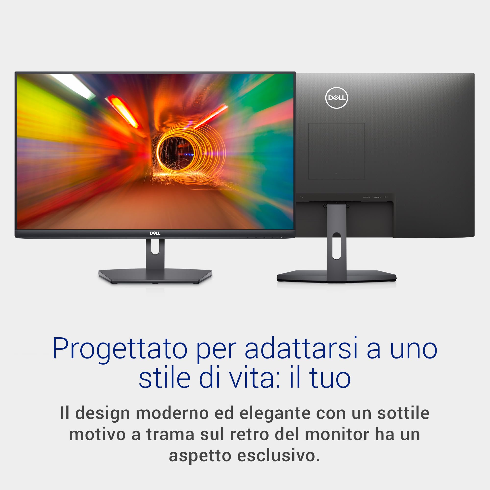 Dell S2721NX 27" Full HD (1920x1080) Monitor, 75Hz, IPS, 4ms, AMD FreeSync, Lunetta ultrasottile, 2x HDMI, 3 Anni di Garanzia, Nero