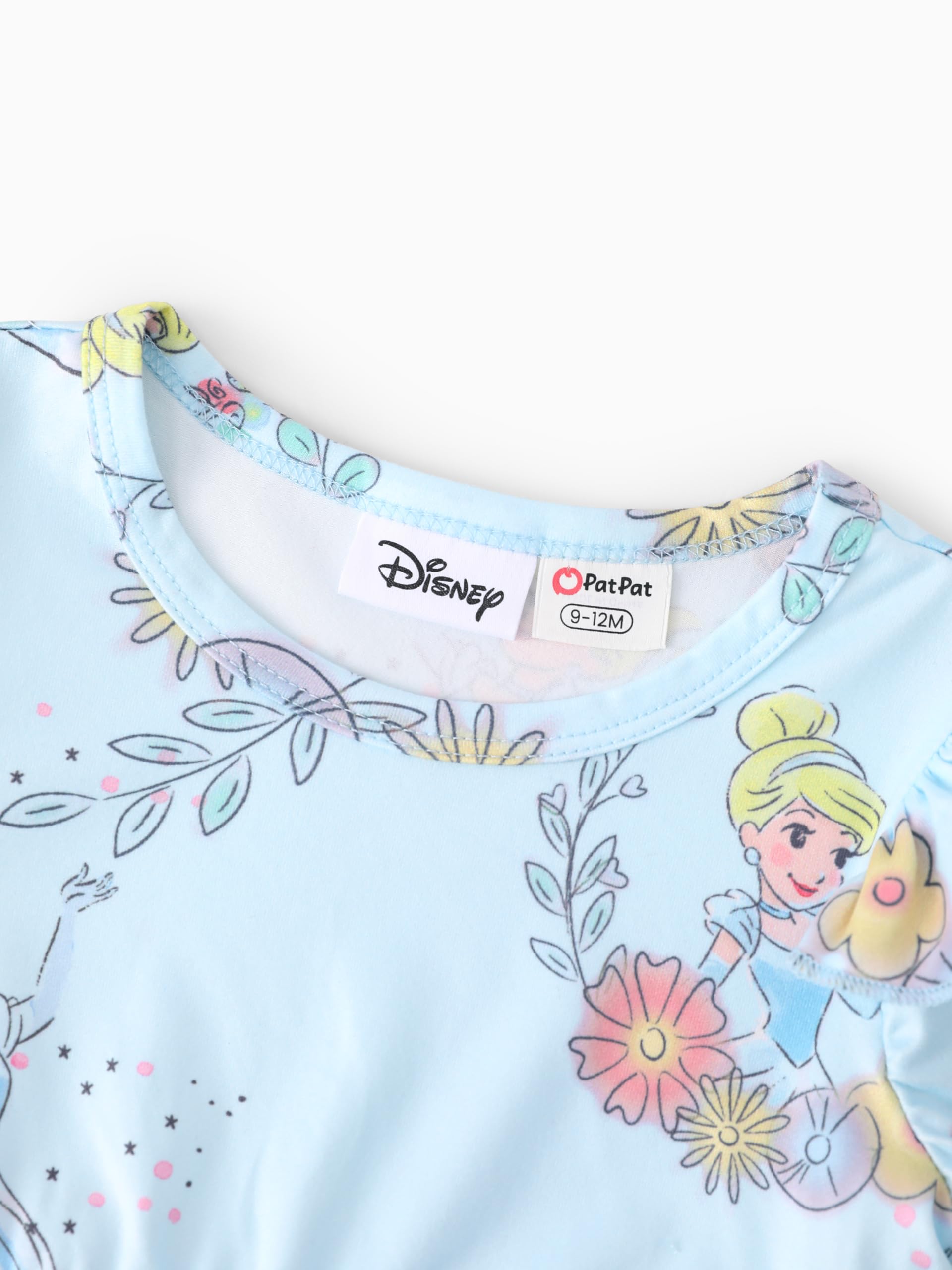 Disney Vestito da principessa per neonata con stampa floreale e maniche lunghe con volant | Abiti con licenza ufficiale: Frozen, Minnie, Princess, Stitch, Gwen, Trilli, Marie, Judy per casual, Halloween e Natale