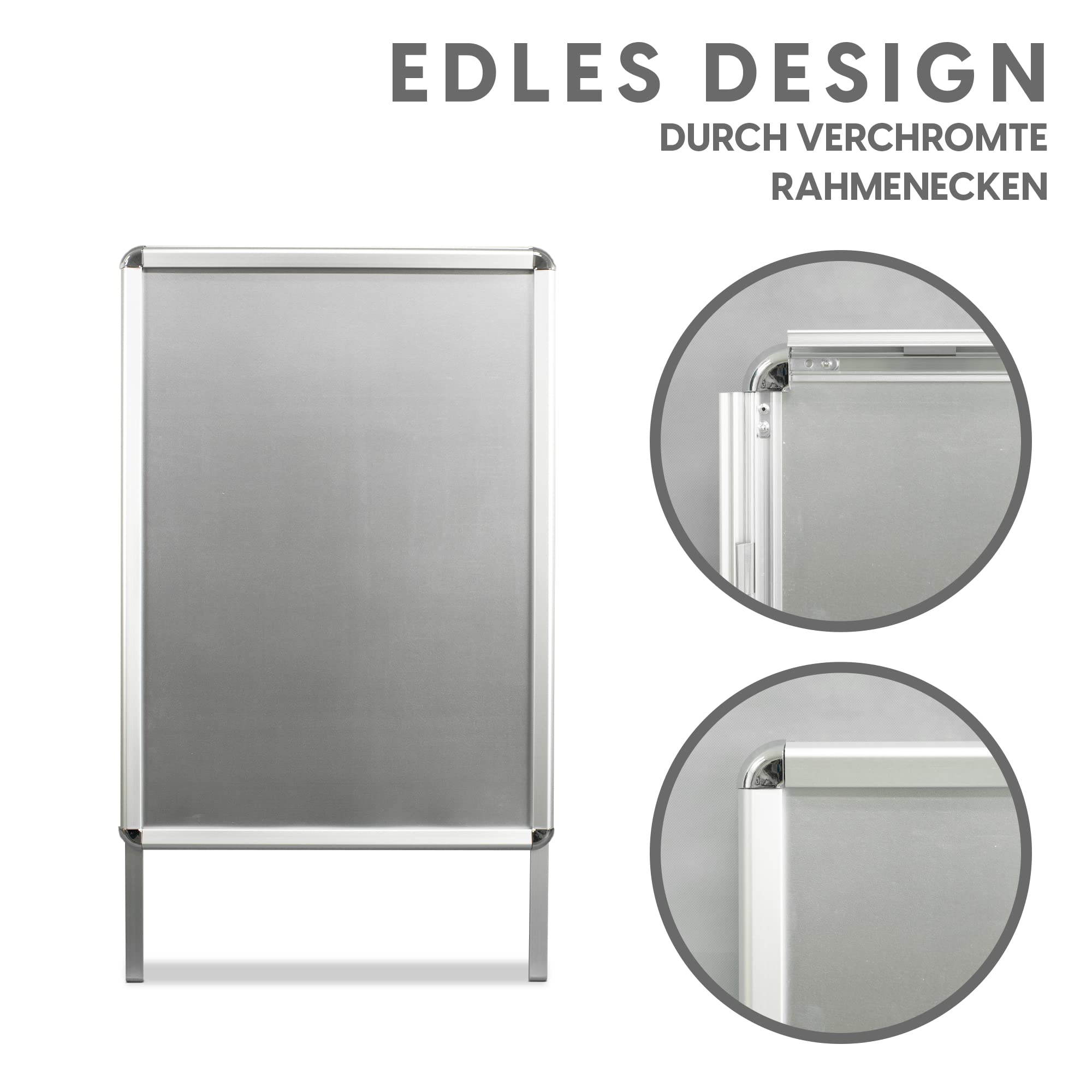 INMO Klantenstopper A1 Posterhouder zwart, reclamebord incl. tank