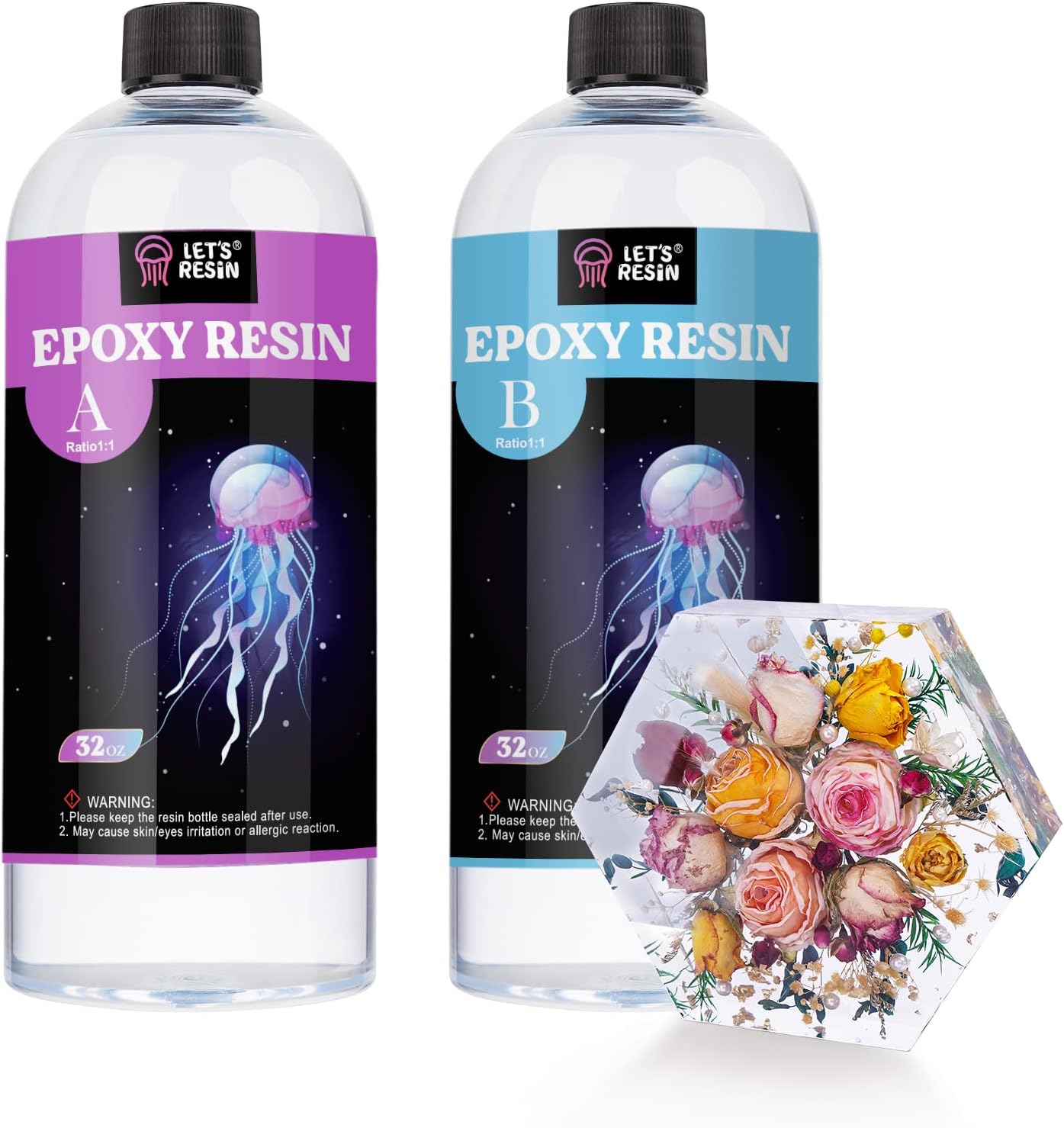 Buy LET'S RESIN Crystal Clear Epoxy Resin, 64oz Bubbles Free Epoxy