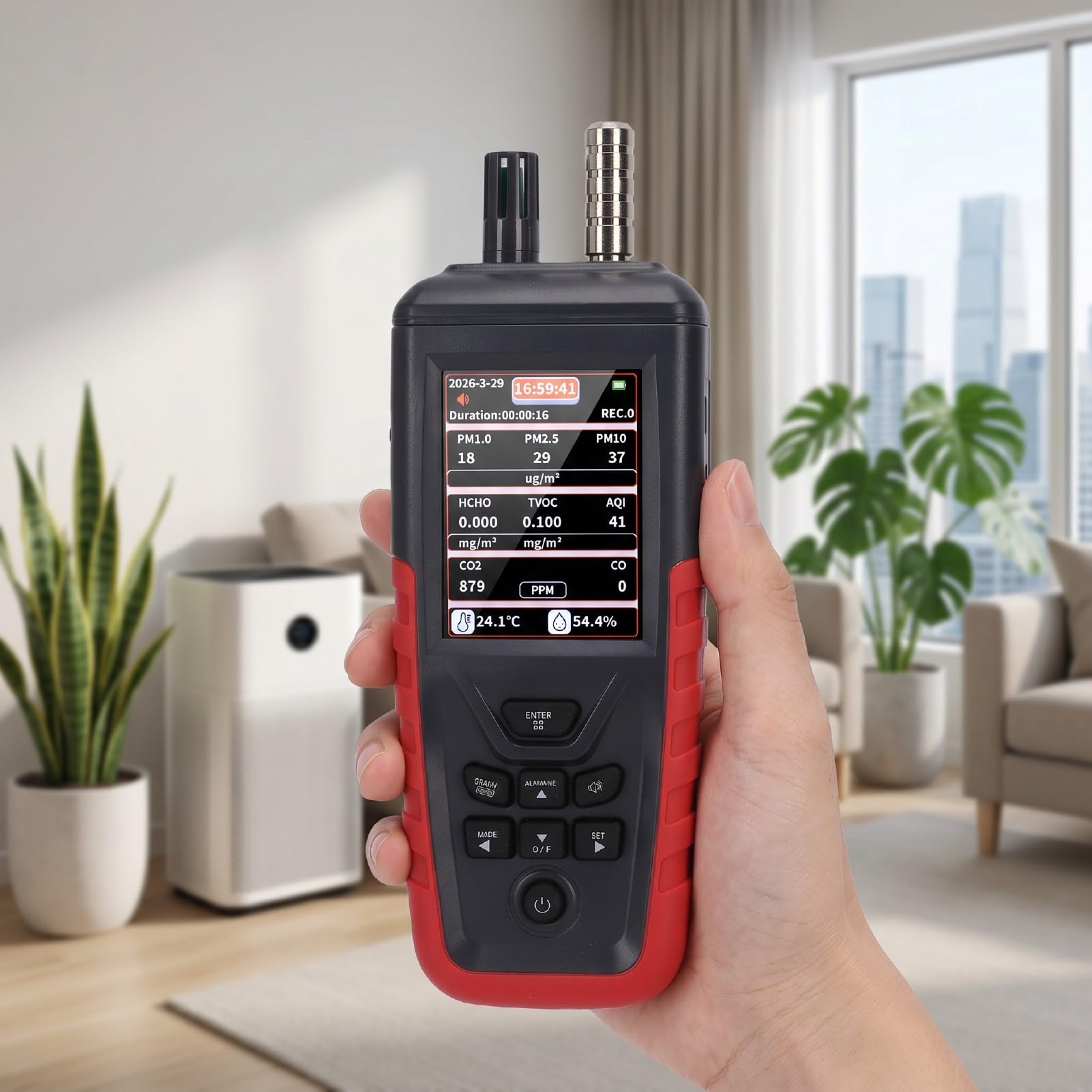 Tosuny Monitor de Calidad del Aire Multifuncional para Hogar y Oficina en
