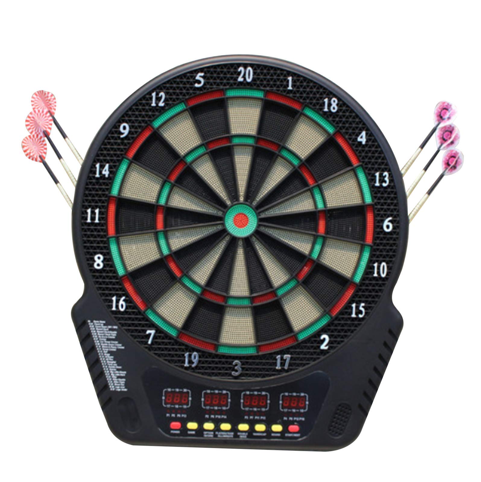 Electronic Dartboard, Includes 20.2inch Dartboard 6 Tip Darts Display LED Dart Cabinet Multi-Game Option Ready-to-Play Complete Dartboards Set,Black