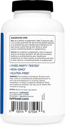 Miniatura 4 de Nutricost ZMA 180 Cápsulas - Suplemento ZMA sin OMG y sin gluten