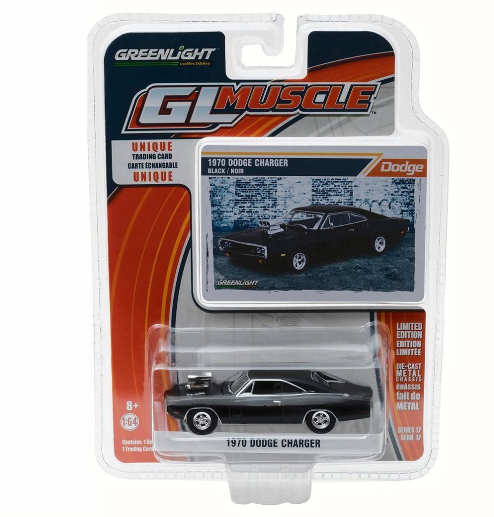 Greenlight 1970 Dodge Charger, Black - 13170B - 1/64 Scale Diecast