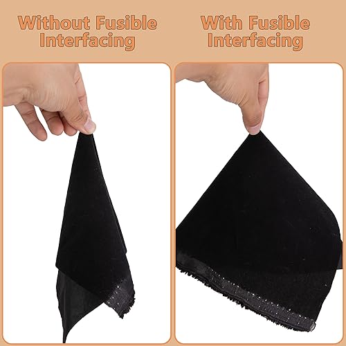 Miniatura 4 de Interfaz fusible para planchar de 15.7 pulgadas x 32.8 yardas para costura, interfaz de ropa ligera no tejida, interfaz de forro polar fusible para