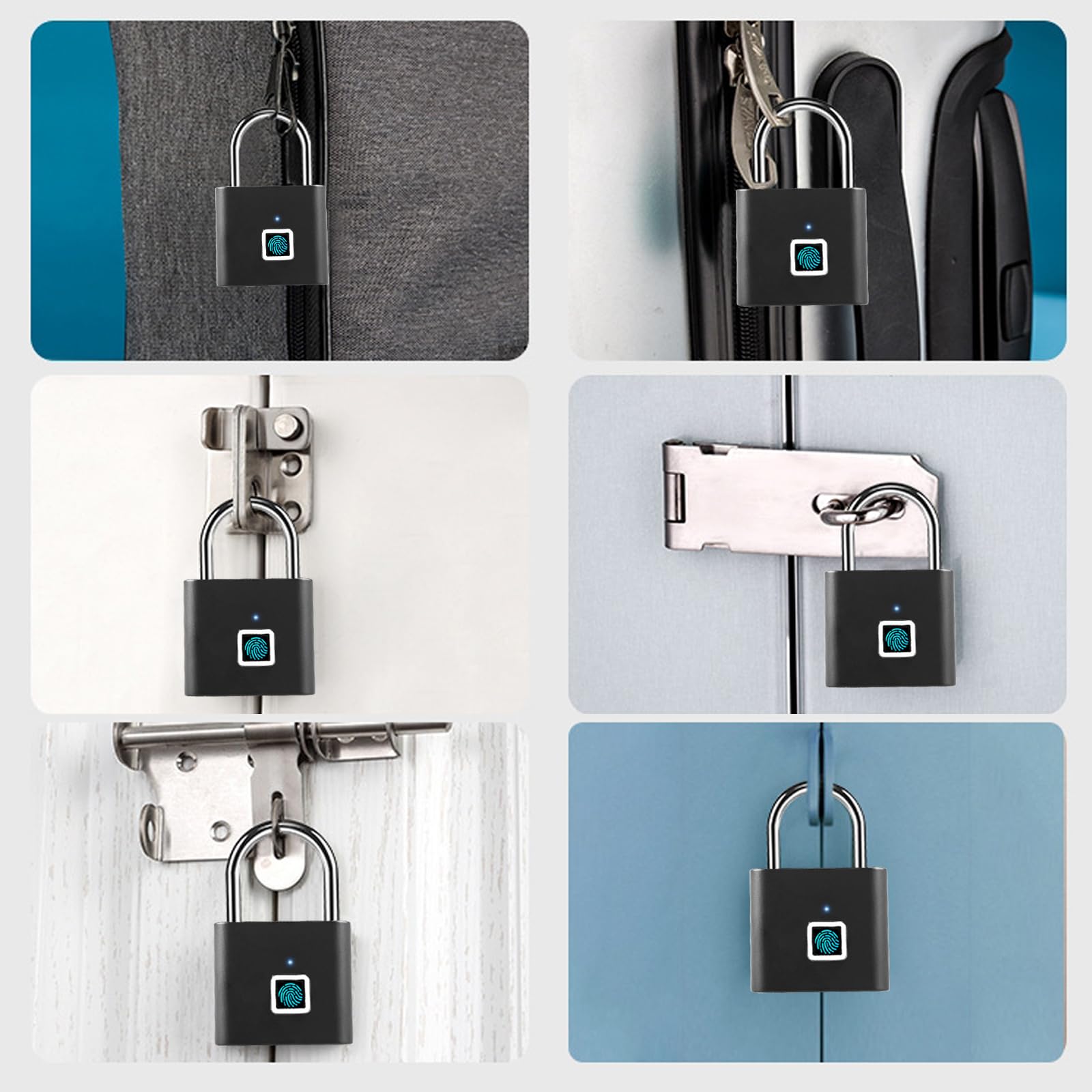 Cadenas à empreintes digitales - Résistant aux intempéries - Chargement