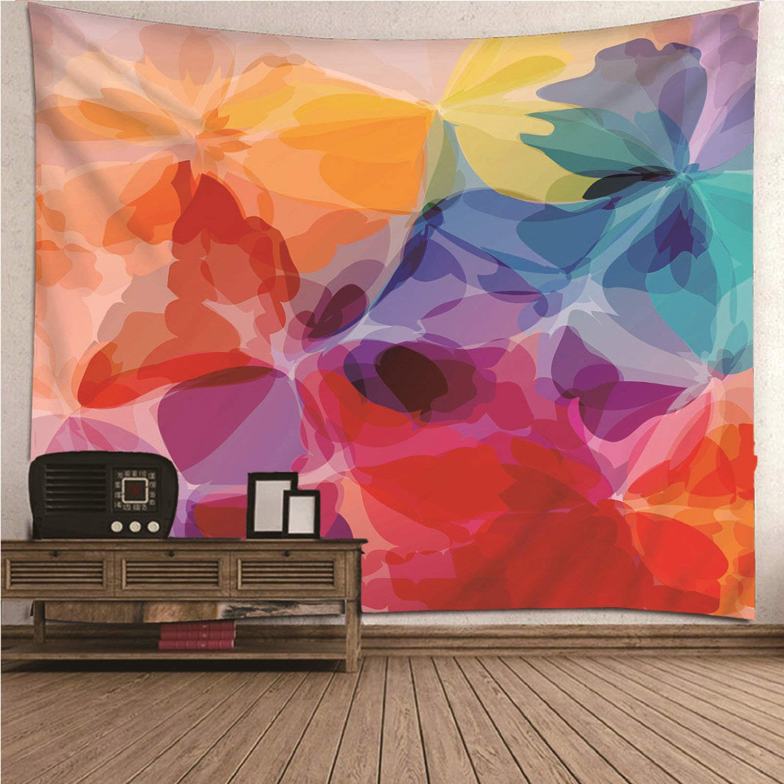 Tapiz de pared transpirable KnSam de flores que soluciona paredes vacías como sábana o mantel