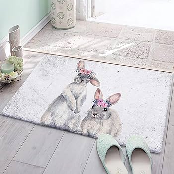 Amazon | バスマット 足ふきマット うさぎ 可愛い 動物 風呂