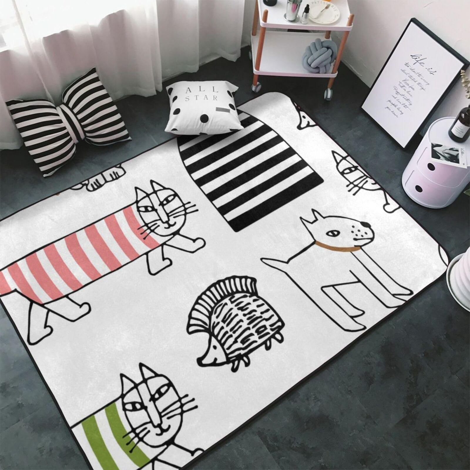 Amazon | リサラーソン カーペット 長方形 ラグマット ラグ 絨毯 夏用