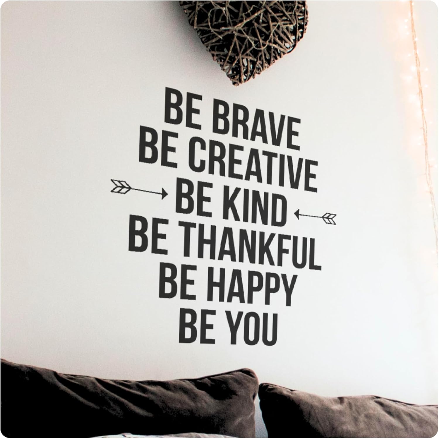 My Vinyl Story - Be Brave Be Creative Wall Decal - Inspirational Sticker Quote, Motivational Vinyl Word Art Decor for Home Office, Classroom, Kids Room - Removable (Black, 32x35 inches)