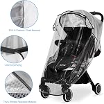 Housse de pluie pour poussette transparente, protection universelle contre les intempéries, housse de pluie respirante pour poussette pour protéger du vent, de l'eau, du soleil, de la poussière et de la neige