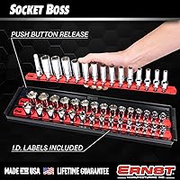 Vista 5 de Ernst Manufacturing, organizador de enchufes con rieles - Organizador de enchufes Socket Boss de 2 rieles de 1/2 pulgada con bloqueo giratorio, 13