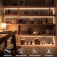 CCILAND Elemes LED Szalag 3m - 90 LED Melegfehér Világítás, Vágható, Öntapadós, Távirányítós, Időzíthető, 8 Üzemmód, Fényerőszabályozás 4